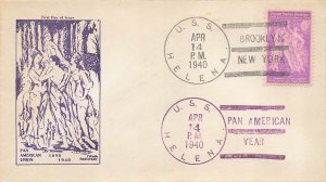 895 PAN AM UNION - U/L Rubinsky cachet - U/O USS HELENA ( CL-80 )