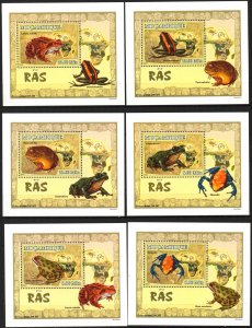 {122} Mozambique 2007 Frogs 6 S/S Deluxe MNH**