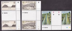 ST. Helena 1979 150th Anniversary Inclined Plane Jamestown Gutter Pairs VF/NH