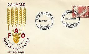 Denmark Scott 406 FDC - Freedom From Hunger Issue 