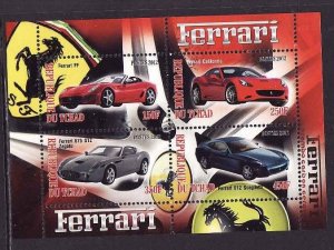 Chad-unused NH sheet-Racing Cars-Ferrari-2012-issue not a