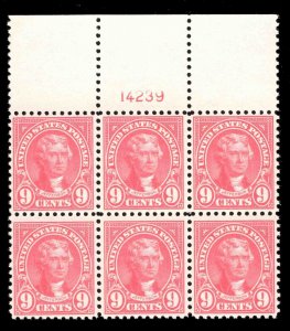 momen: US Stamps #561 PLATE BLOCK MINT OG NH VF+ LOT #78998