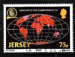 Jersey-Sc#329- id8-used stamp from the sheet-Maps-1984-