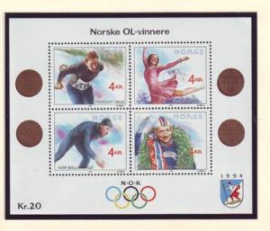 Norway Sc 984 1990 Winter Olympics stamp sheet mint NH