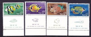 Israel 231-34 MNH 1962 Various Red Sea Fish Full Set w/Tabs VF