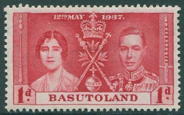 Basutoland 1937 SG15 1d red Coronation KGVI MLH