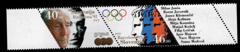 Slovenia  Scott 143 MNH** 1992 Olympic stamp strip