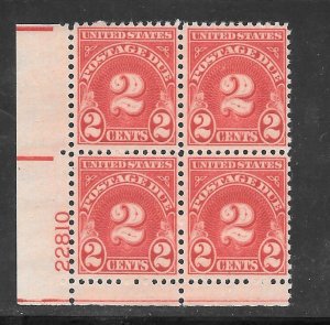 #J81 MNH Plate Block