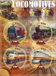 Stamps. Trains, Locomotivies 2020 year, 1+1 sheets MNH ** perforated