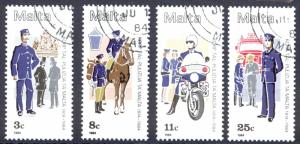 Malta Sc# 643-646 SG# 738/41 Used 1984 Police Force