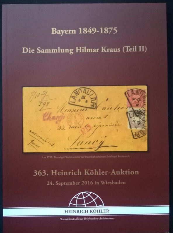 Auction catalogue BAYERN 1849-75 Hilmar Kraus Germany Bavaria Specialised