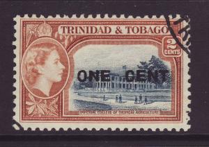 1956 Trinidad 1c On 2c Fine Used