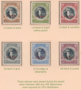 BARBADOS  1920 VICTORY  SPECIMEN set of 12