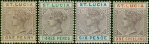 St Lucia 1886-87 Set of 4 SG39-42 Fine MM