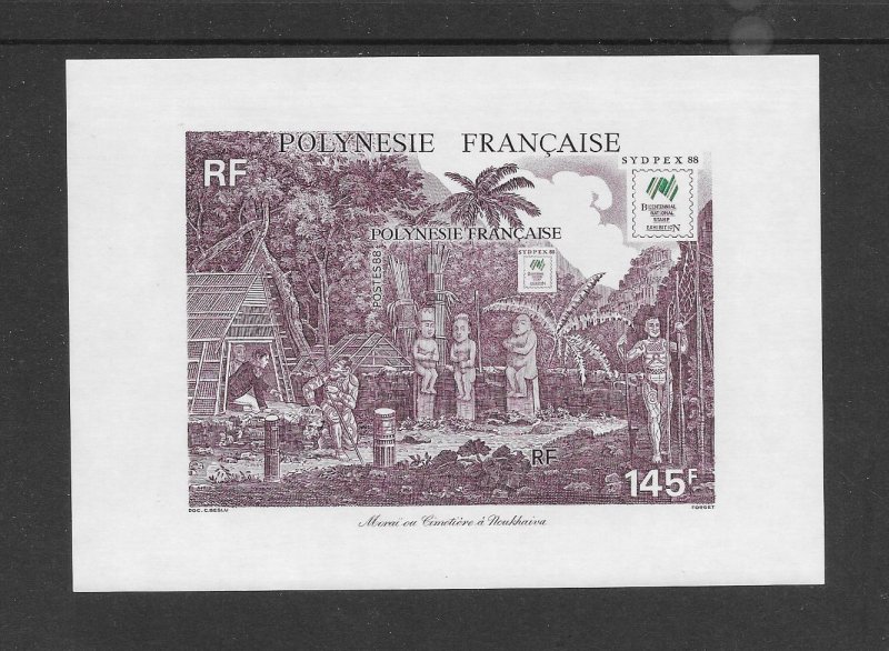 FRENCH POLYNESIA #490  VISITING A MARAE  S/S  MNH