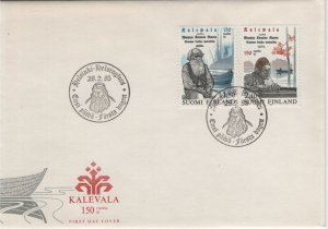 Finland 1985 FDC Sc 703-704 Pedri Shermeikka, Larin Paraske Kalevala 150th ann