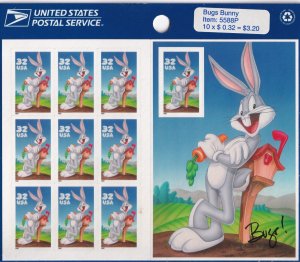 Scott #3137 Bugs Bunny Sheet of 10 Stamps - Sealed (Blue)