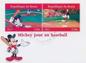 Disney Stamps 2017 CTO Mickey Mouse Baseball Sports Cartoons 2v M/S