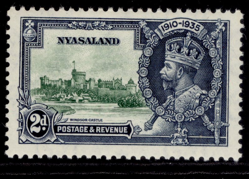 NYASALAND PROTECTORATE GV SG124, 3d brown & deep blue, M MINT.