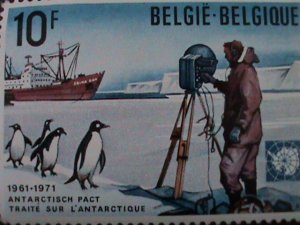 BELGIUM-1971-SC#806-10TH ANNIV: ANTARCTIC EXPLORER-LOVELY PENGUINS MNH -VF