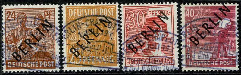 GERMANY BERLIN 1949 2pf-5m FULL SET USED (VFU) SG B1-B20 Wmk.230 P.14 SUPERB