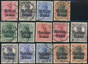 Romania #3N4-3N12 WWI German Occupation #4-12 Overprint Postage Stamps Used