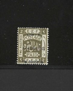 PALESTINE 1920 TWO PIASTERS EEF STAMP WITH LAM MISSING IN FALASTEEN SG #22 NH