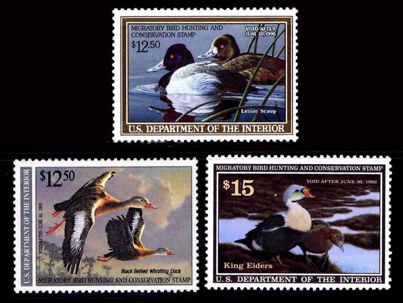 RW56-58 MINT FEDERAL DUCK STAMPS - OGNH - VF - NCVS (ESP#1443)