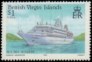 Virgin Island #524-527, Complete Set(4), 1986, Ships, Hinged