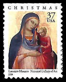 PCBstamps   US #3879 Bk Sgl 37c Christmas-Madonna & Child, MNH, (10)