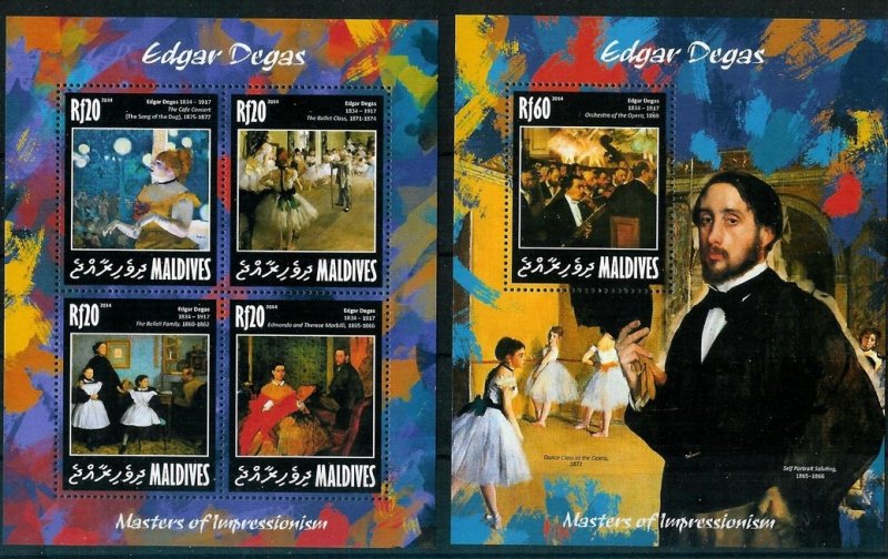 Maldive Islands - Paintings - EDGAR DEGAS - Set + S.S. - MNH