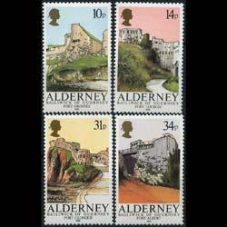 GUERNSEY-ALDERNEY 1986 - Scott# 28-31 Forts Set of 4 NH