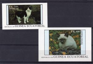 Equatorial Guinea 1976  Domestic Cats 2 S/S  Imperforated  MNH VF