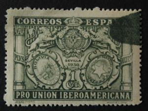 SPAIN #433 MLH PRO UNION IBEROAMERICANA 1930 EFO INK DRIP MLH