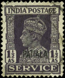 India, Convention States, Patiala Scott #O69 SG #O77 Used