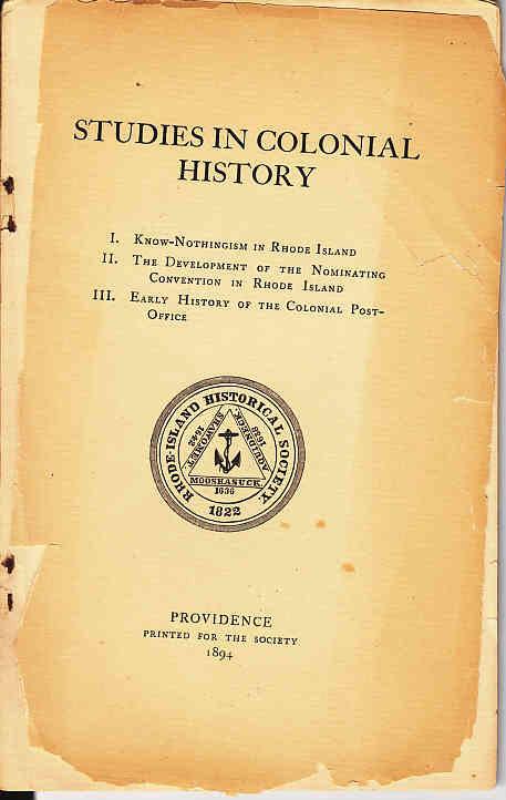 Studies in Colonial History - Early History  Colonial P.O.