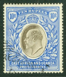 SG 31 East Africa & Uganda 1904-07. 10r grey & ultramarine. Very fine used...