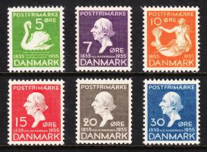 DENMARK — SCOTT 246-251 — HANS CHRISTIAN ANDERSON SET — MNH/MLH — SCV $85.00