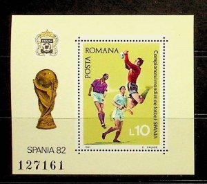 ROMANIA Sc 3048 NH SOUVENIR SHEET OF 1981 - SOCCER WORLD CUP