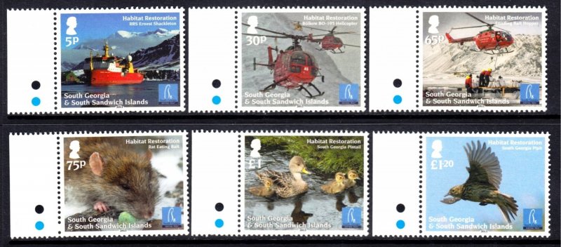 South Georgia 2013 Habitat Restoration Complete Mint MNH Set SC 486-491