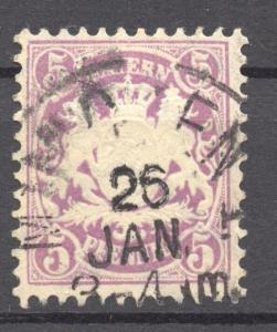 German States, Bavaria, Mi. 45 a, watermark Michel # 2 VF ++ used, no faults