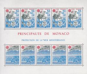 Monaco 1986 EUROPA Sheetlet of Ten. Protection of the Sea VF/NH/(**)