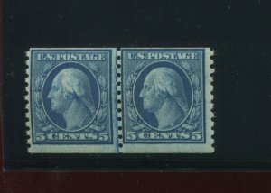 Scott 458 Washington Mint Coil Line Pair of 2 Stamps NH (Stock 458-A2)