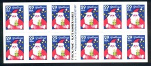 1994 Christmas Santa 29c pane of 12 Sc 2873a MINT plate number V1111