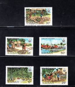 Kiribati  #426-430   VF, Used, Coconut Industry, CV $ 2.30 .....  3310022