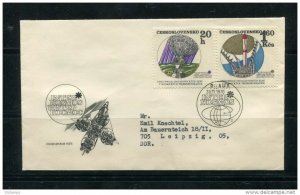 Czechoslovakia 1970 Cover  to Germany First day  Special Cancel Space Kosmos (2)