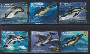 St. Vincent # 3761a-f, Dolphins, NH, 1/2 Cat.