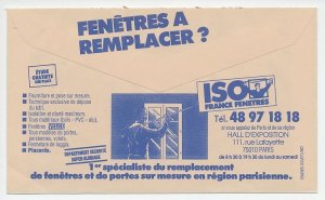 Postal cheque cover France 1990 Isolation- Windows