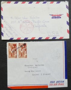 EDW1949SELL : VIETNAM Collection of 8 covers & 2 Mint Aerogrammes.