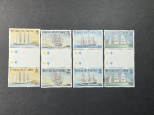 TRISTAN DA CUNHA # 624-627--MINT NEVER/HINGED-COMPLETE SET OF GUTTER PAIRS-1998